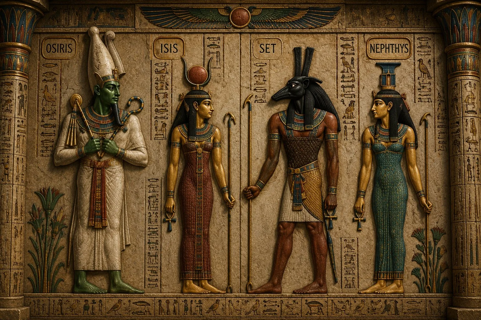 Osiris, İsis, Set ve Nephthys - Antik Mısır mitolojisinin dört kardeş tanrısı